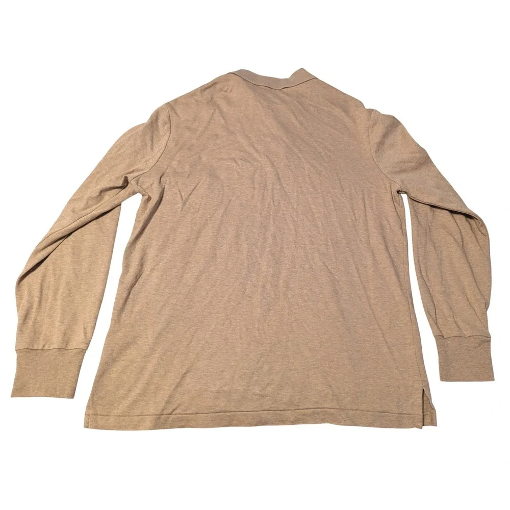Polo Ralph Lauren Mens Medium Classic Fit Long Sleeve Polo Shirt Tan Flesh Pony